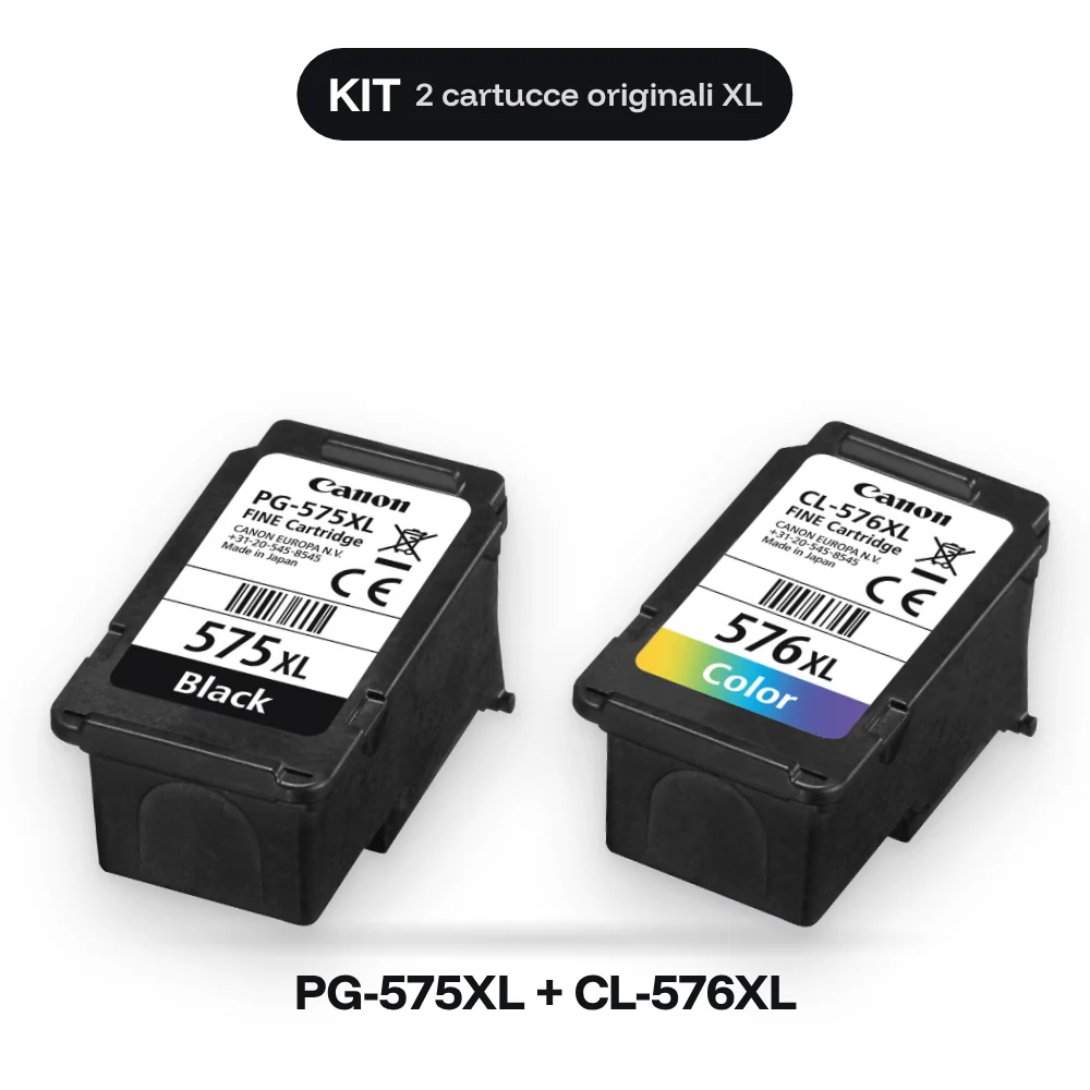 Canon PG-575XL + CL-576XL – Kit nero + colore XL originale